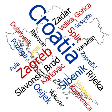 Hırvatistan Haritası ve şehirler