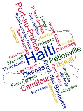 Haiti Map and Cities clipart