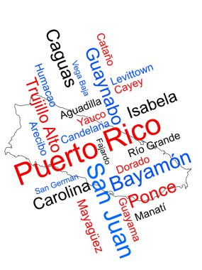 Porto Riko Haritası ve şehirler