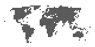 Squared black and white world map clipart