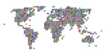 renkli kare vektör Dünya Haritası