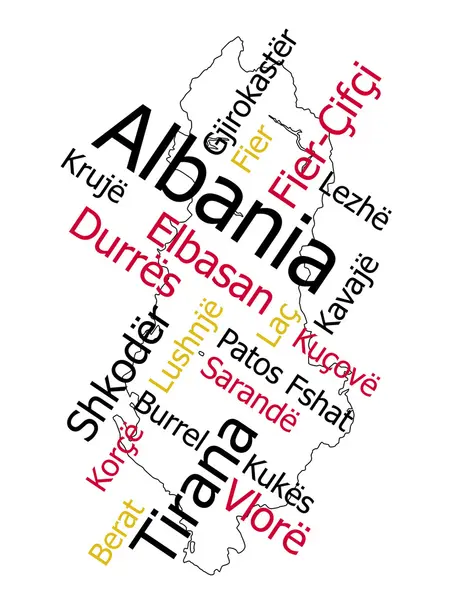 Albania map and cities — Stock Vector