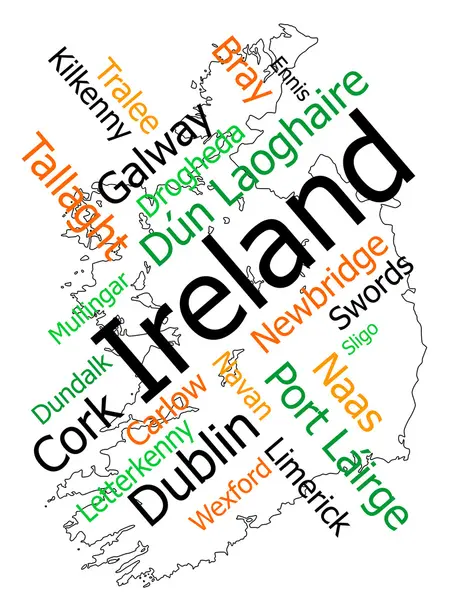 stock vector Ireland map and cities