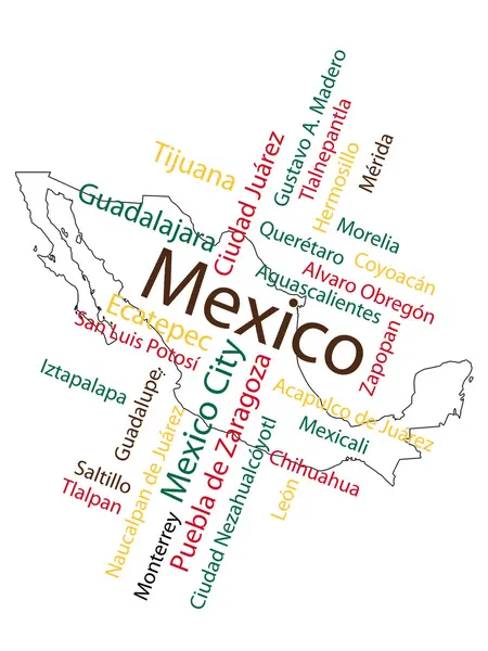 Stock vector Mexico Map and Cities