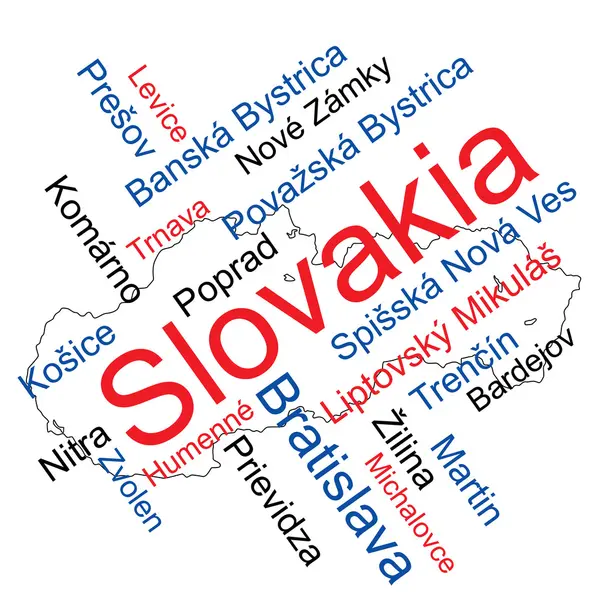 stock vector Slovakia map and cities