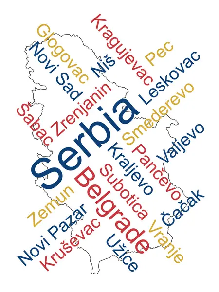 stock vector Serbia map and cities