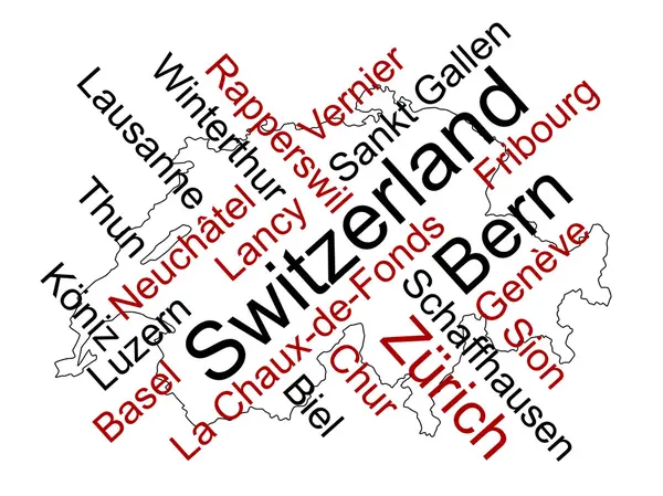 stock vector Switzerland map and cities