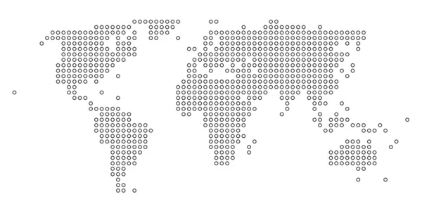 stock vector Dotted map of the world