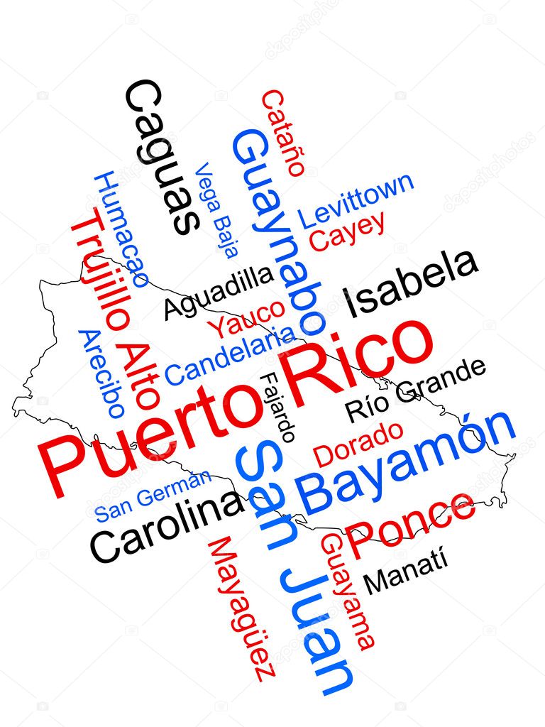 Puerto Rico map and cities