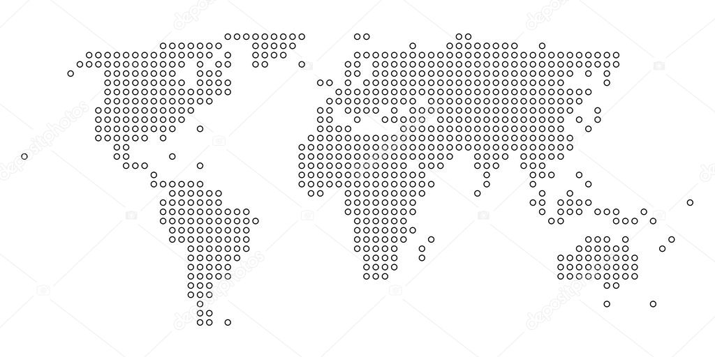 Dotted map of the world