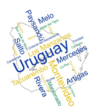 Uruguay Haritası ve şehirler