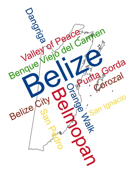 stock vector Belize map and cities