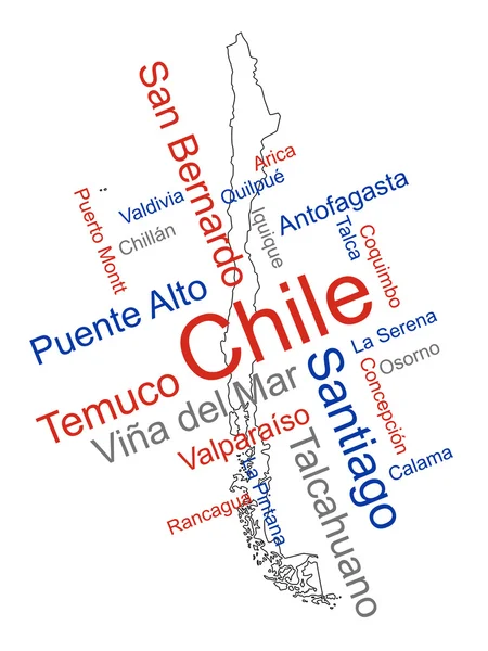 stock vector Chile map and cities