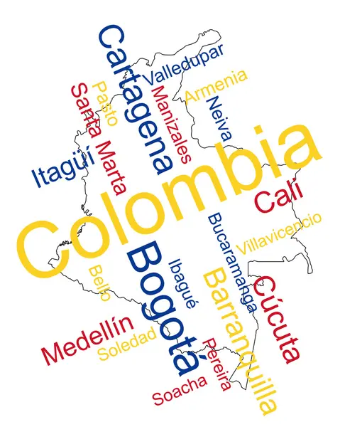 stock vector Colombia map and cities