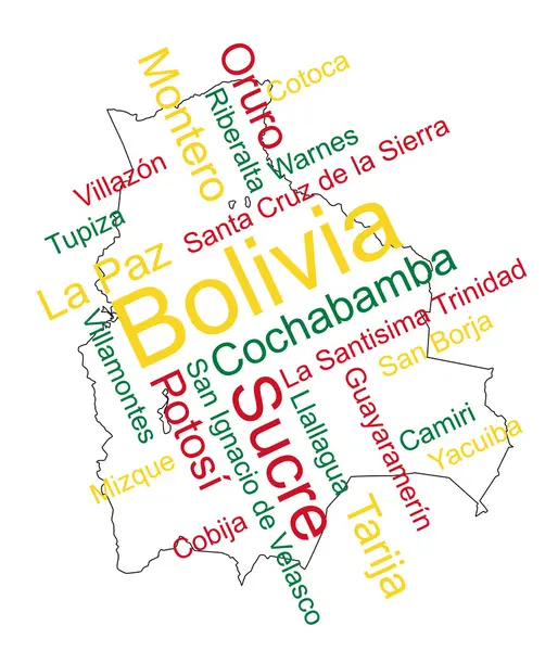 stock vector Bolivia map and cities