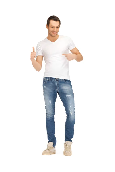 Knappe man in wit overhemd — Stockfoto