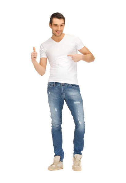 Hombre guapo en camisa blanca — Foto de Stock