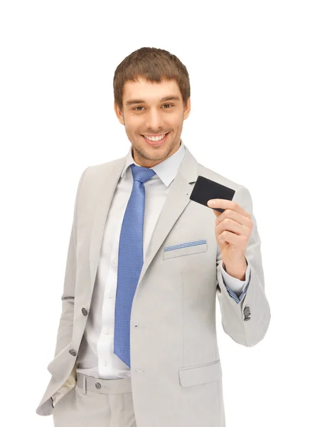Empresário com cartão de crédito — Fotografia de Stock