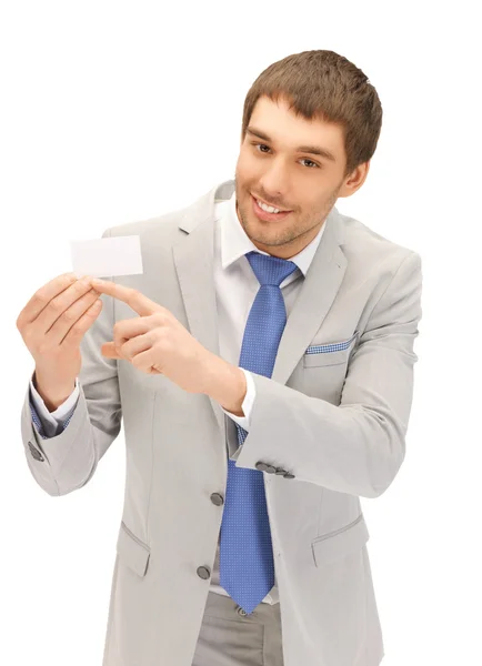 Geschäftsmann mit Visitenkarte — Stockfoto
