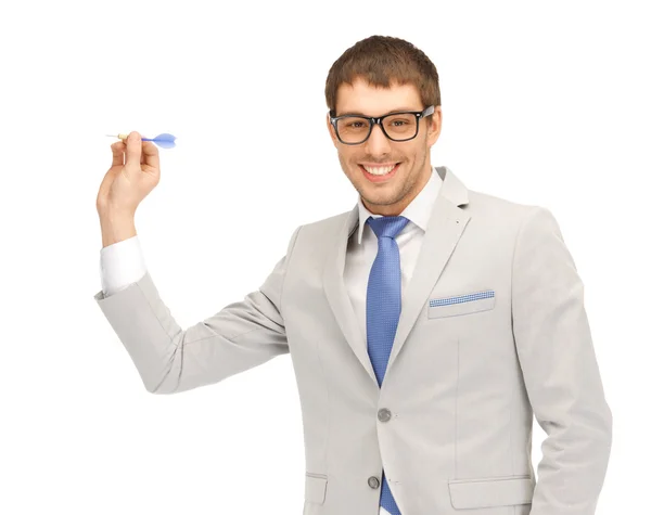 Businessman with dart — Stock Photo, Image