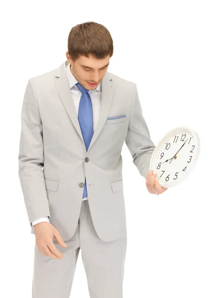 Man with clock — Stock Photo, Image