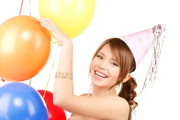Partygirl mit Luftballons — Stockfoto