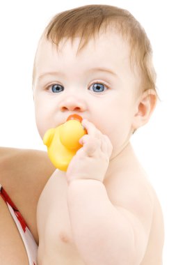 Baby with duck clipart