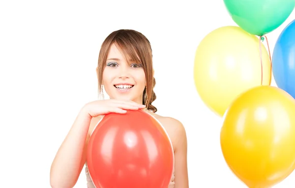 Joyeux adolescent fille avec des ballons — Photo