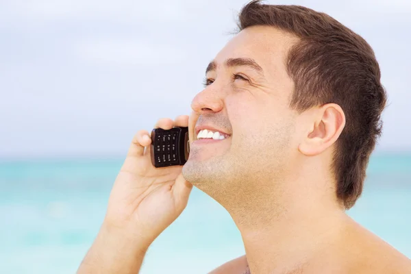 Happy man with cell phone Royalty Free Stock Images