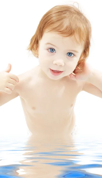 Baby boy in water — Stock Photo, Image