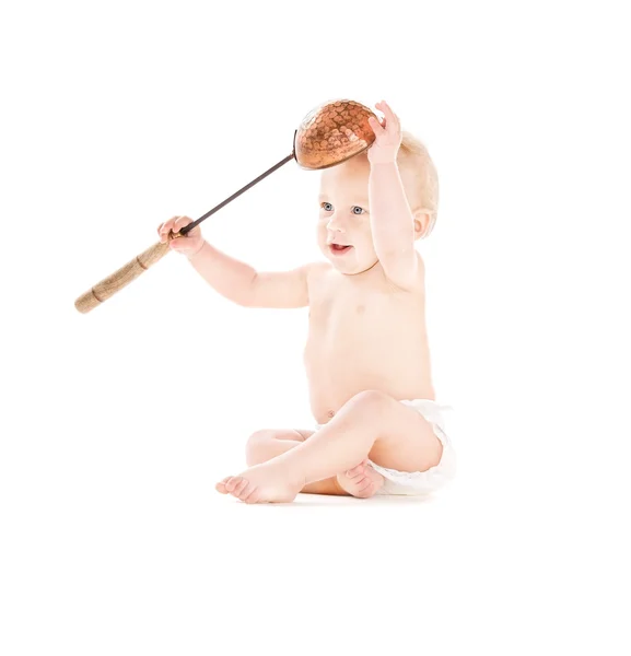 Bambino con grande scoop — Foto Stock