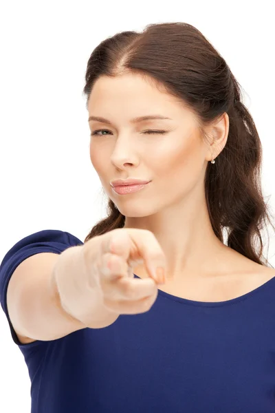 Бізнес-леді вказуючи пальцем — стокове фото