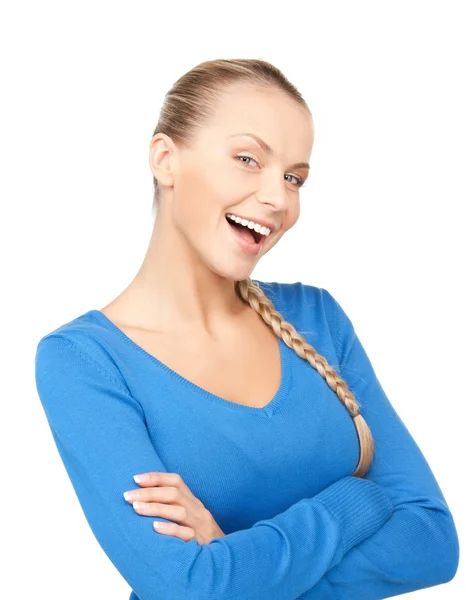 Gelukkig en lachende vrouw — Stockfoto