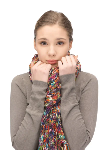 stock image Sad woman in muffler