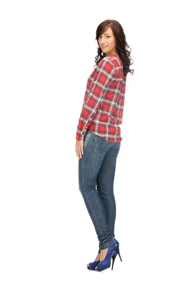 Lovely woman in shirt and trousers — Stock Photo, Image