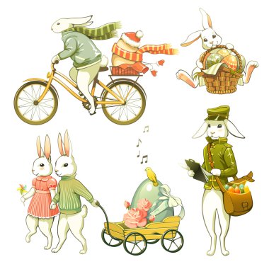 Easter bunnies clipart