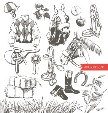 Equestrian set. clipart