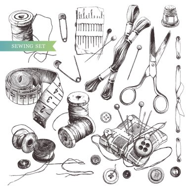 Sewing set. clipart