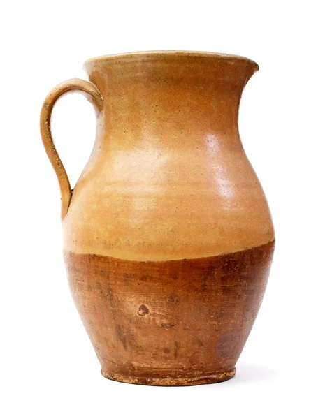 Tonkrug, alte Keramikvase isoliert — Stockfoto