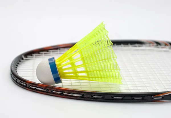 stock image Badminton racket and shuttlecock