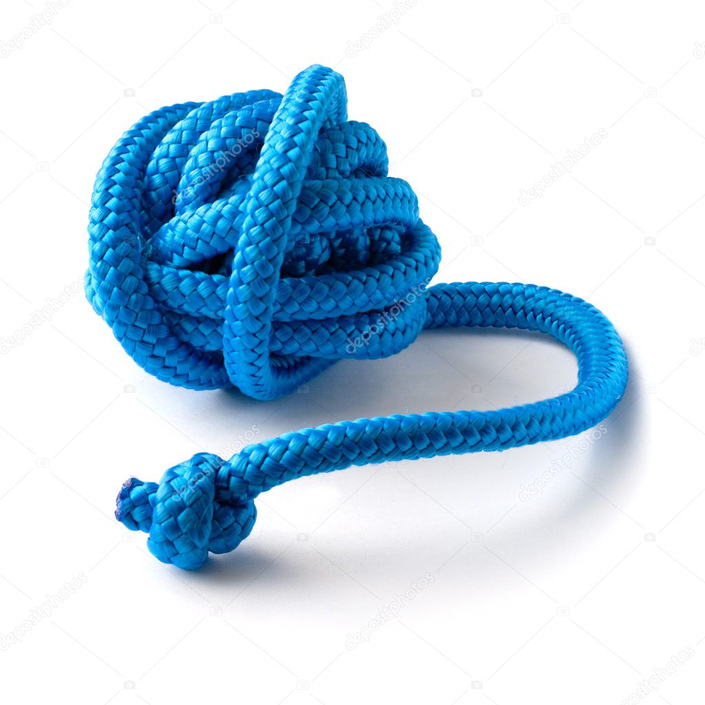 Ball of blue gymnastic rope