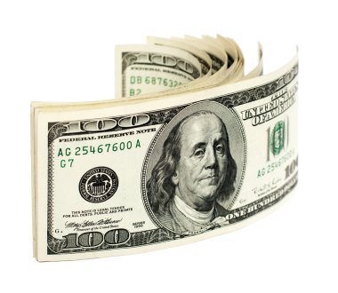 Stack of one hundred dollar bills U.S. clipart