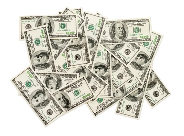 Pila de billetes de cien dólares EE.UU. . — Foto de Stock
