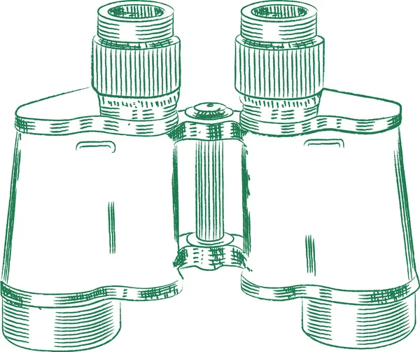 Oldtimer-Fernglas. technische Zeichnung. — Stockvektor