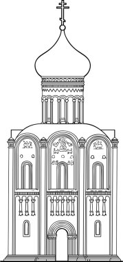 Old Russian Orthodox church of the 12th century. clipart