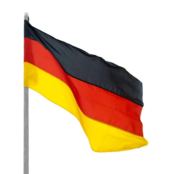 Vlag van Duitsland, fladderde in de wind. — Stockfoto