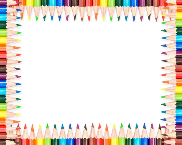 stock image Colorful pencils frame