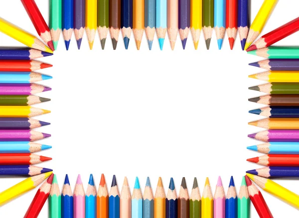 Barevné tužky rám — Stock fotografie