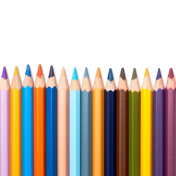 Цветной карандаш на белом фоне
