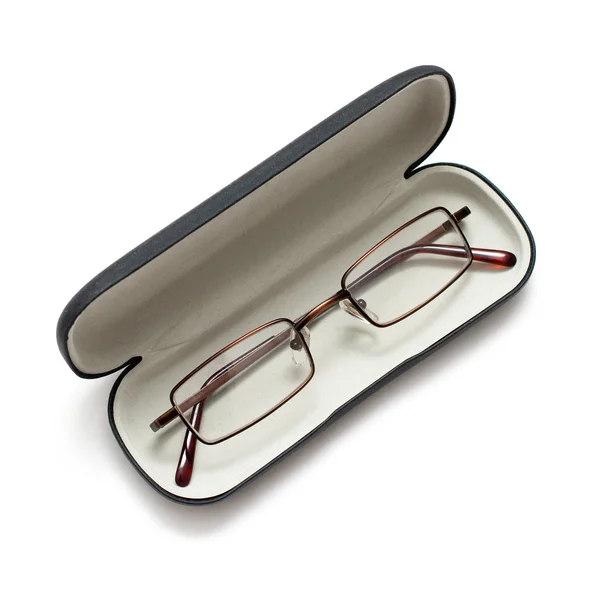 Las gafas en la caja sobre blanco —  Fotos de Stock